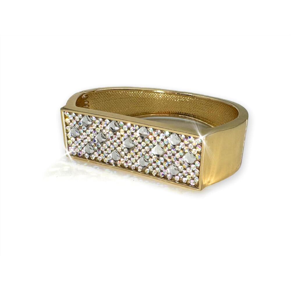 NEW JACQUELINE KENT women's aurora borealis spring cuff bracelet in gold